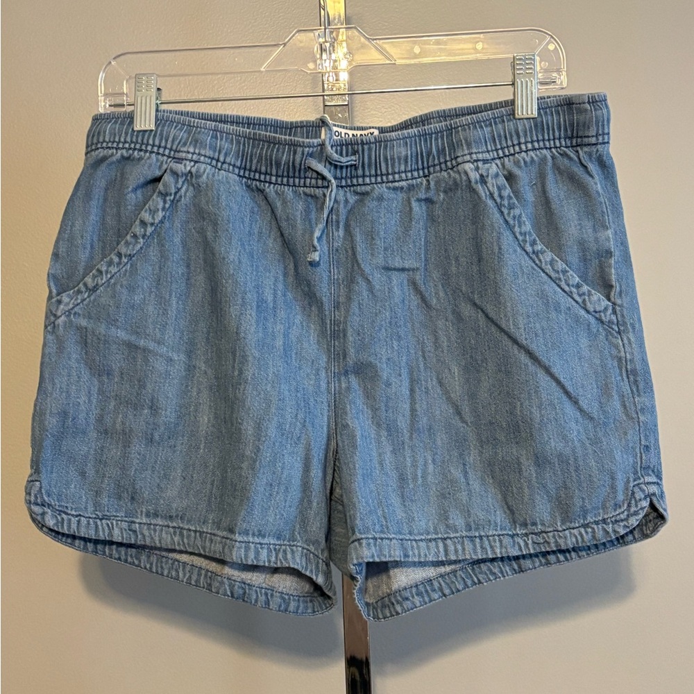 Old Navy Denim Shorts Girls XXL 16 plus Blue Elastic Waist Drawstring